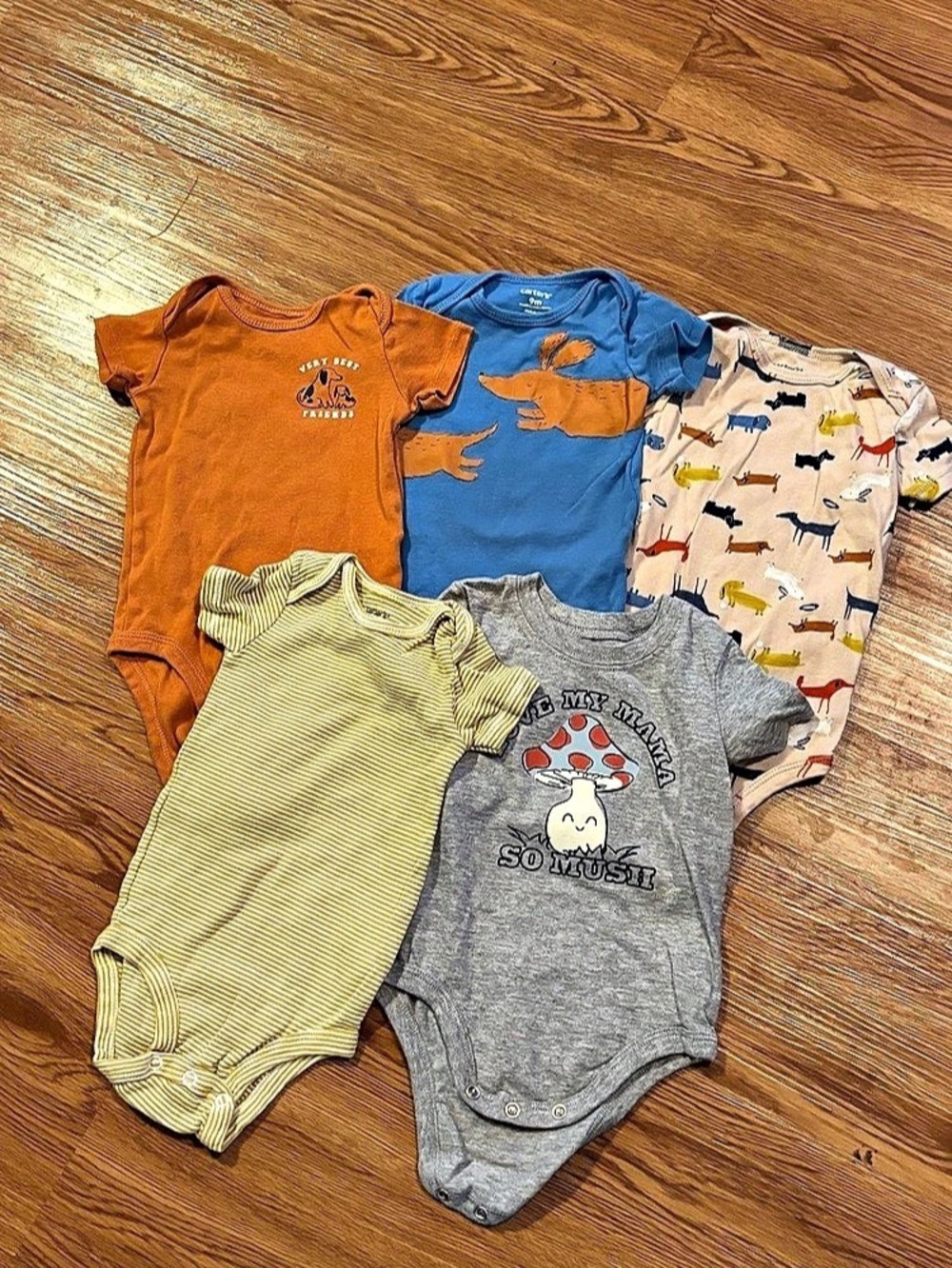 Carter's Baby Bodysuit Bundle Orange & Blue Size 9M